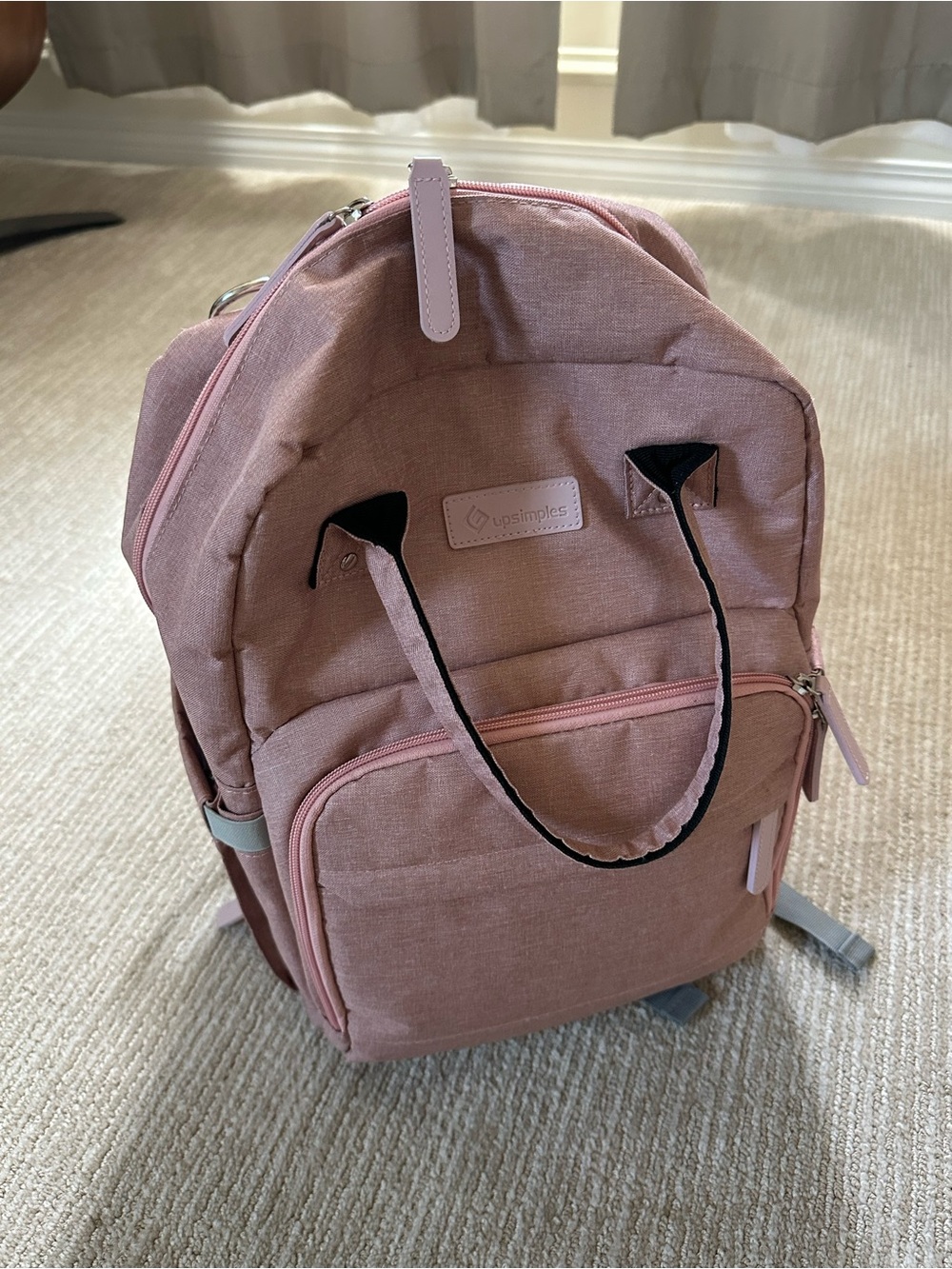 Simple Pink Canvas Backpack